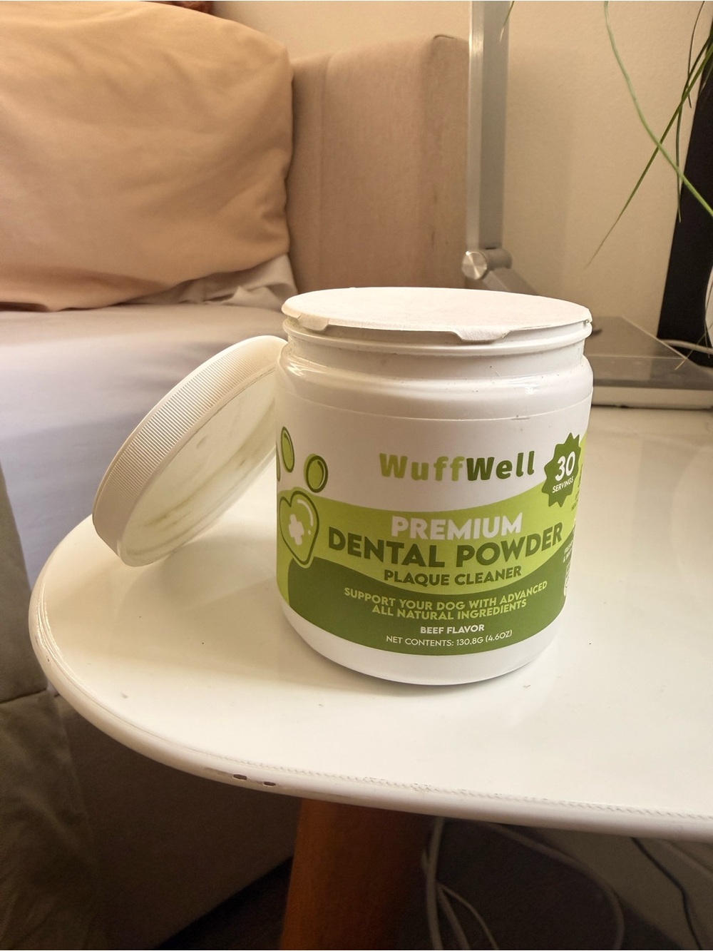 WuffWell Premium Dental Powder for Dogs – White & Green